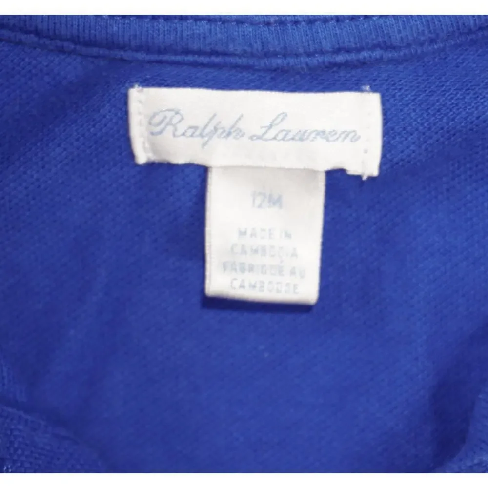 Ralph Lauren Polo Bear Baby Polo Shirt Blue 12M